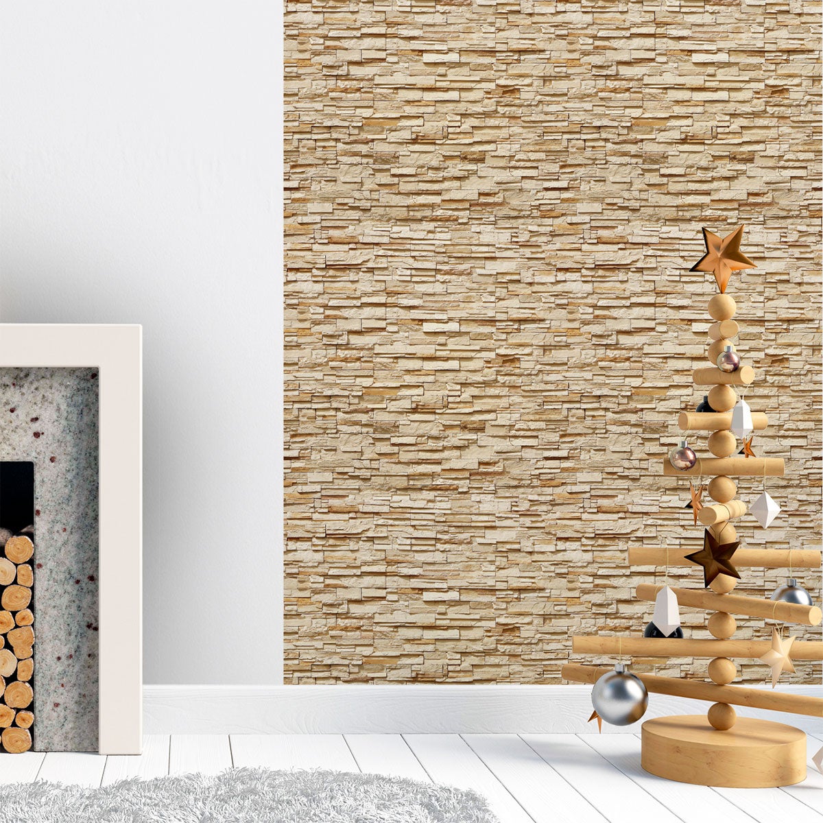 Adesivi pietra rivestimento in pietra della Perpignan - Sticker adesivo - adesivi murali - 50x50cm - 5