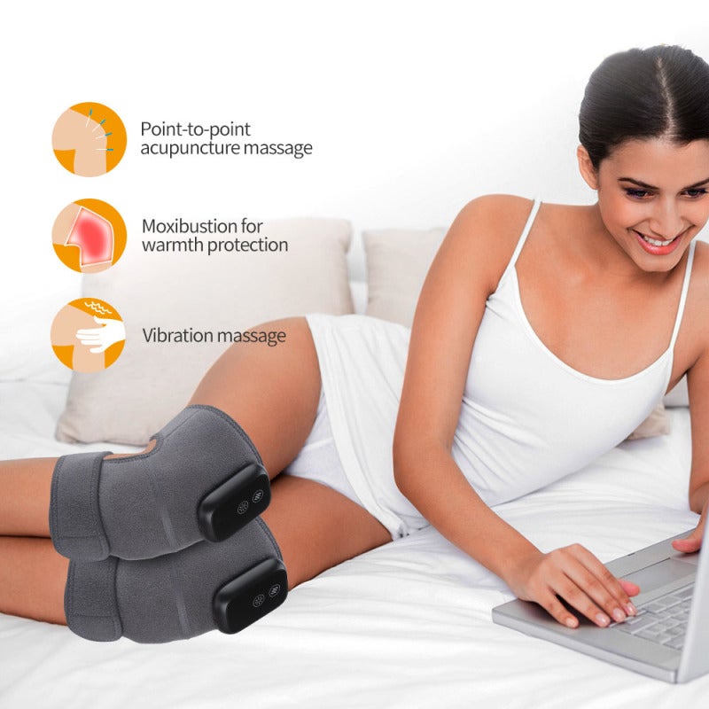 Genouillère chauffante sans fil, soulagement des douleurs articulaires, arthrite, crampes, vibrations électriques, 3 niveaux de chaleur réglables - 3