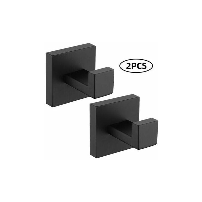 2 sztuki Haczyki ścienne Wieszaki na ręczniki Czarne Ze stali nierdzewnej 304 Haczyki Antykorozyjne Wodoodporne akcesoria łazienkowe