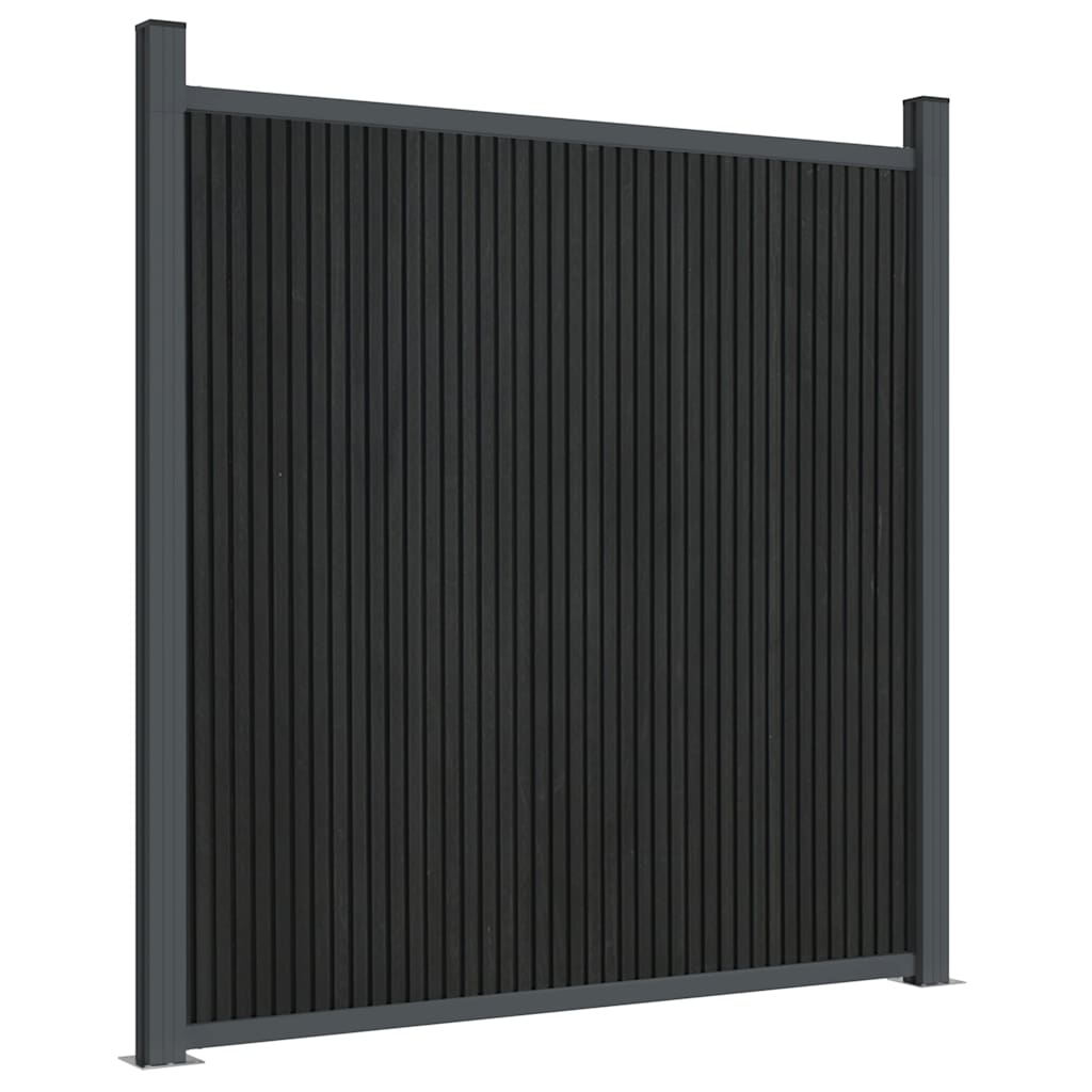 Panneau de clôture gris en WPC, pour le jardin, 1218 × 186 cm - 4