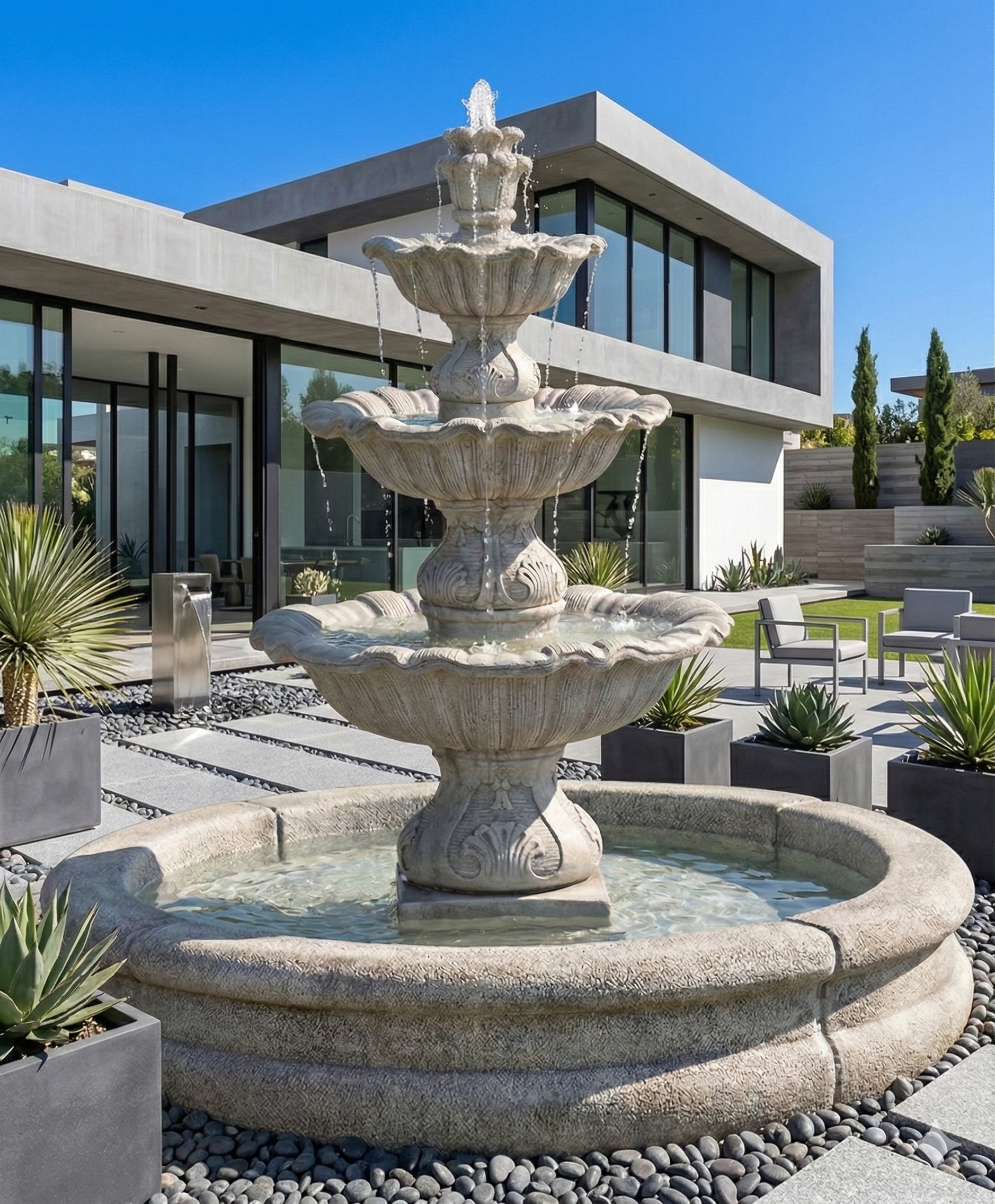 Fontaine Classique en béton-pierre Jaén 150x160cm. - 5