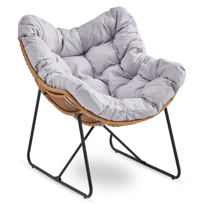 Fotel Wypoczynkowy Kubełkowy Do Salonu Sypialni Wygodny Szary FIN