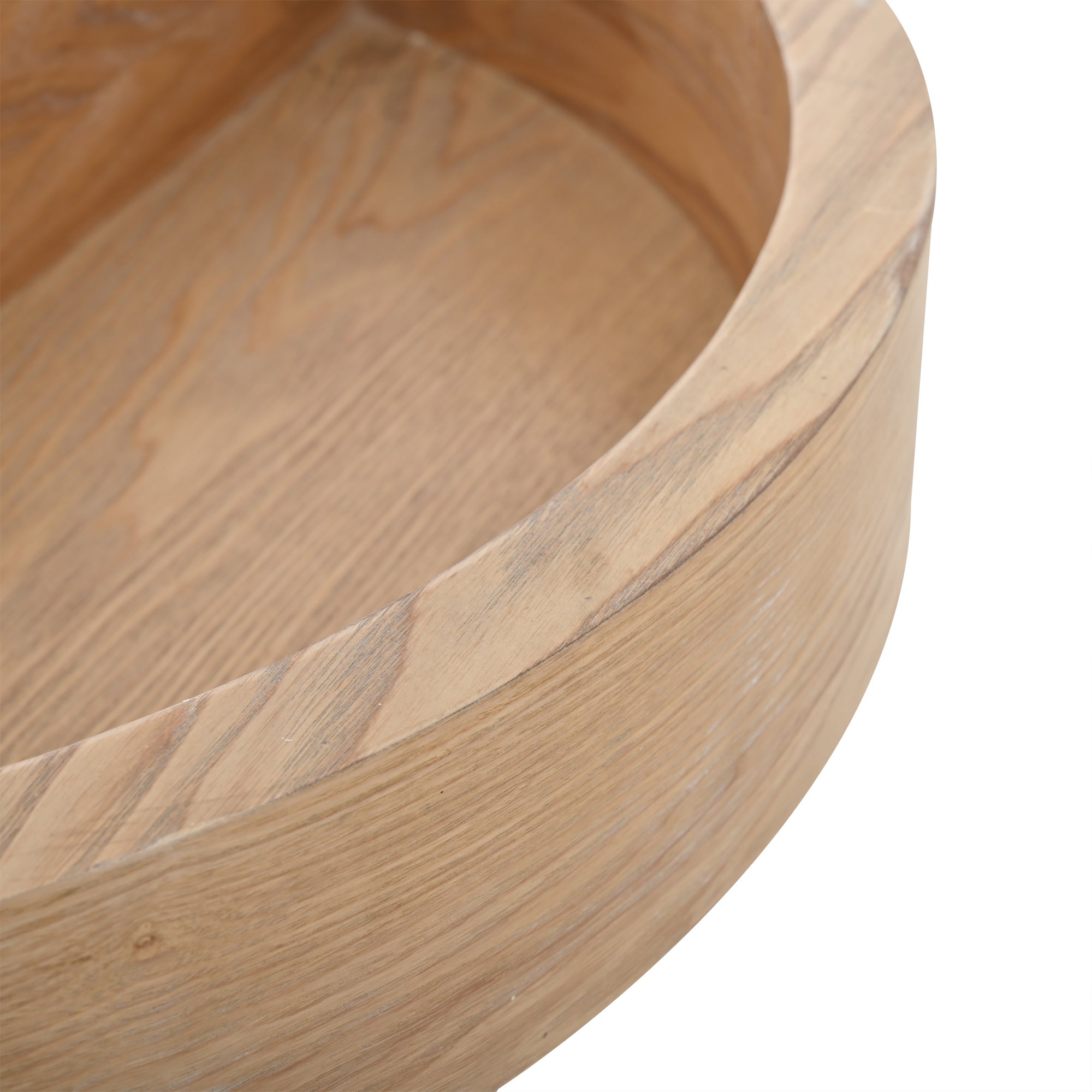 Table basse ronde pivotante 60 x 60 x 35,1 cm avec plateau rotatif 360°, rangement intégré, 3 niveaux, blanc et bois naturel - 8