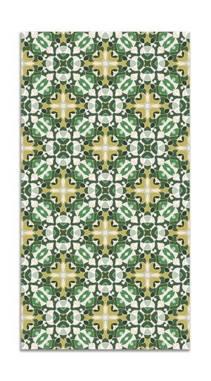 Tapis Vinyle Déco – Modèle Vera Green – Imperméable Antidérapant Pour Cuisine & Salle De Bain
