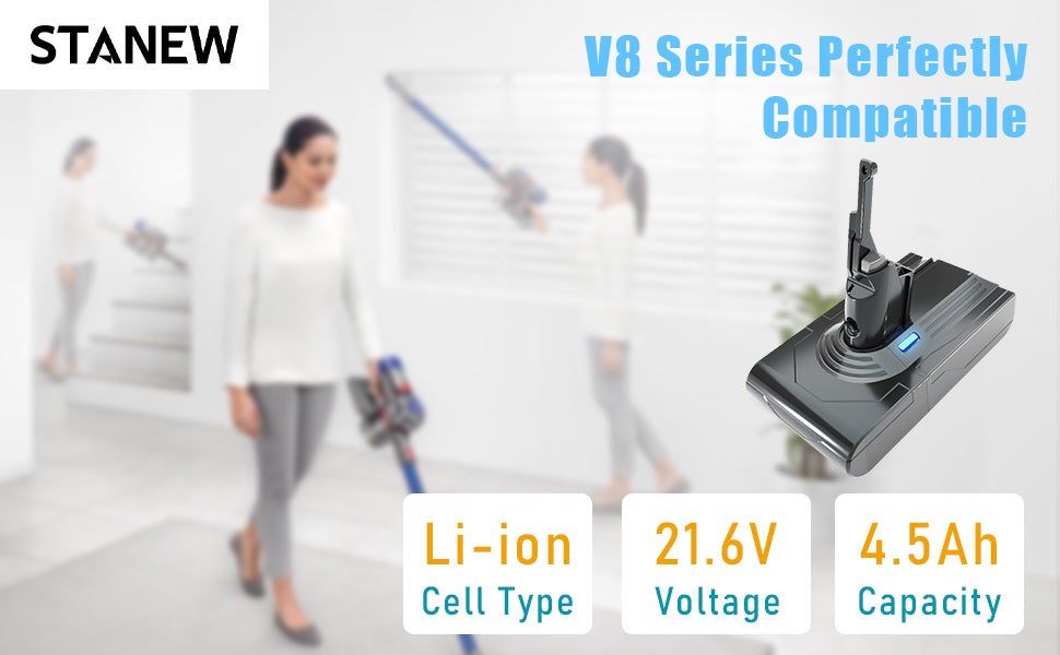 STANEW Batterie pour Dyson aspirateurs V8 SV10, avec 2 Filtres - 3