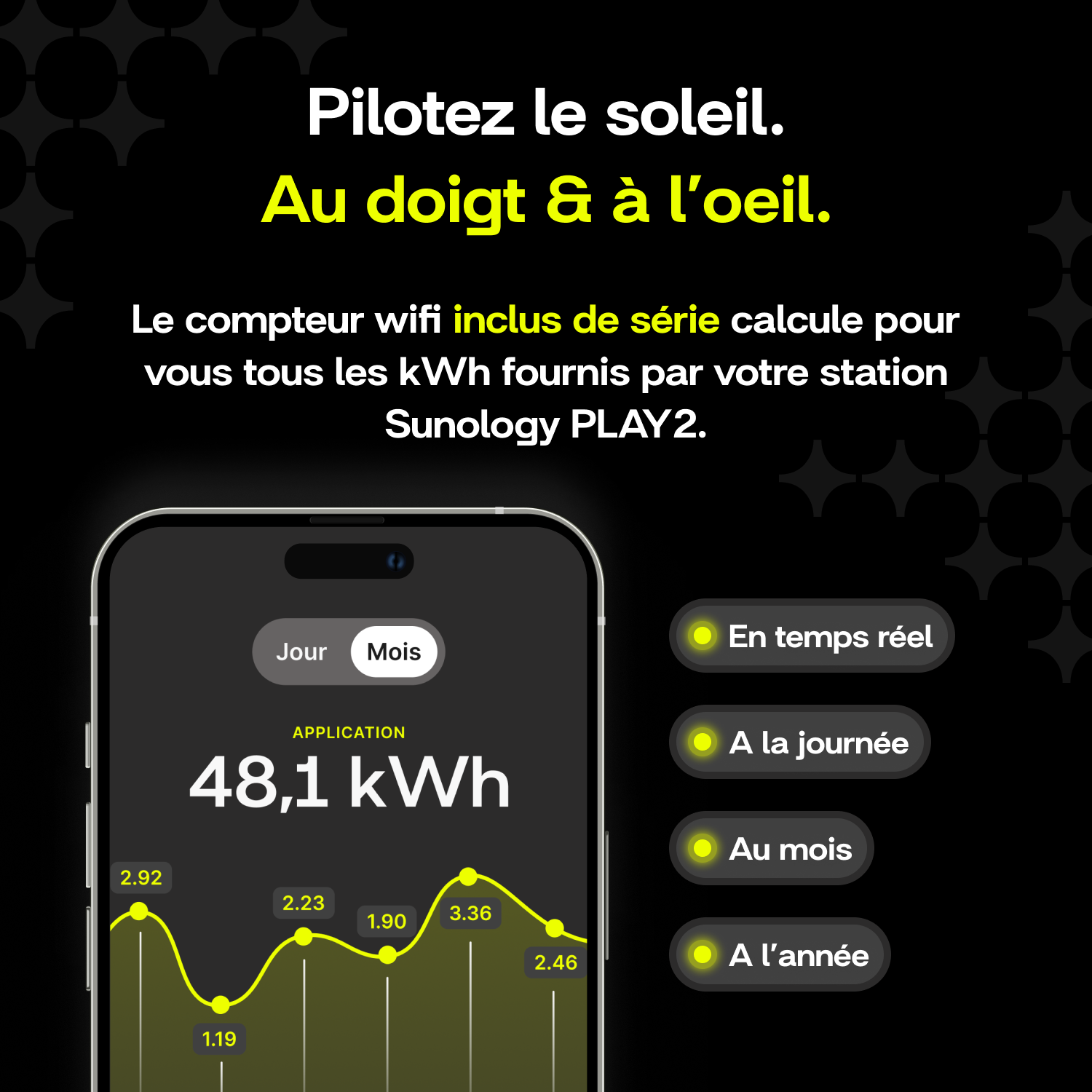 Sunology PLAY2 - Panneau solaire complet 460W bifacial – Station solaire livrée totalement assemblée – Installation au sol ou au mur - 4