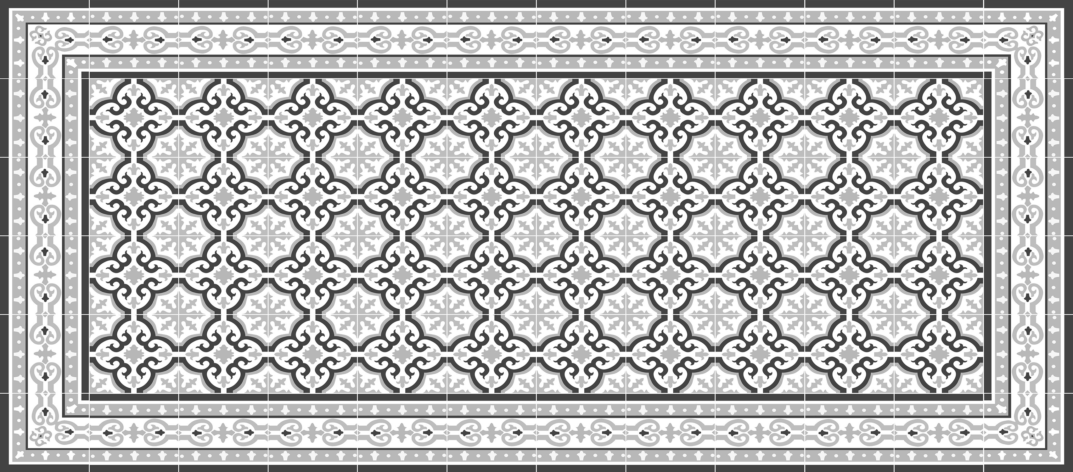 Alfombra de vinilo colette 66x150 cm - pvc antideslizante, vinilica para cocina o salón, lavable, estilo hidraúlico