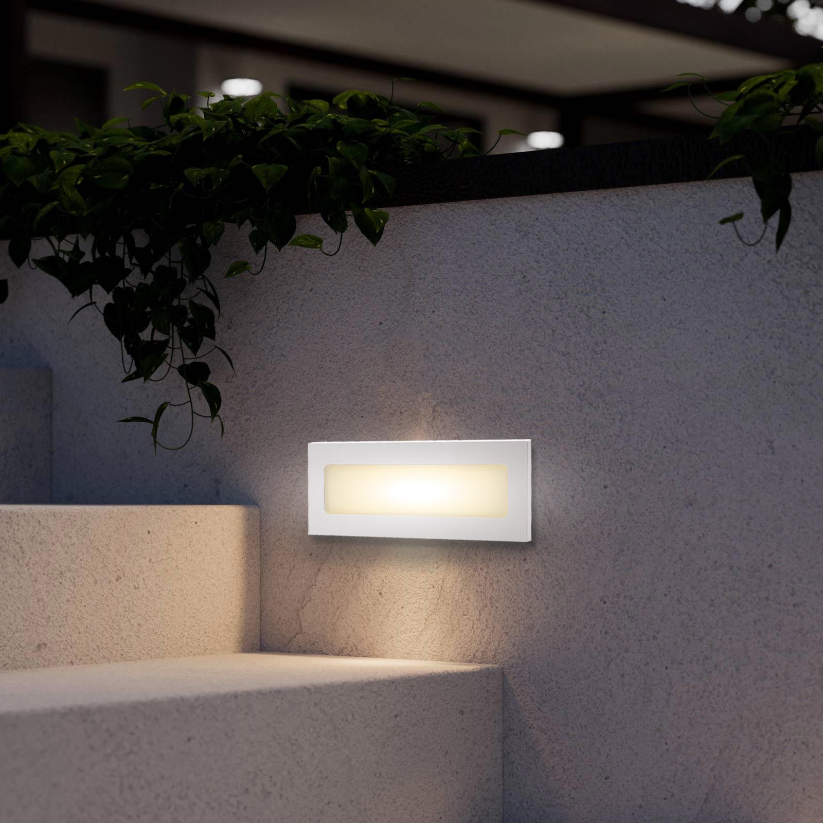 Faretto segnapassi LED 6W CCT incasso rettangolare parete IP65 moderno lampada muro luce viale giardino esterni 230V BIANCO - 3