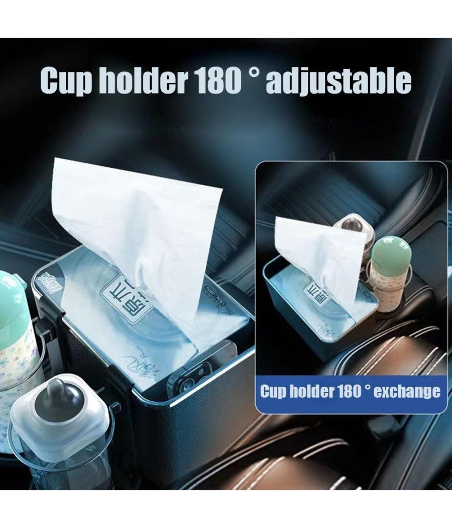 Trade Shop - Organizer Per Bracciolo Universale Portaoggetti Per Auto Con Porta Bicchieri - - 9