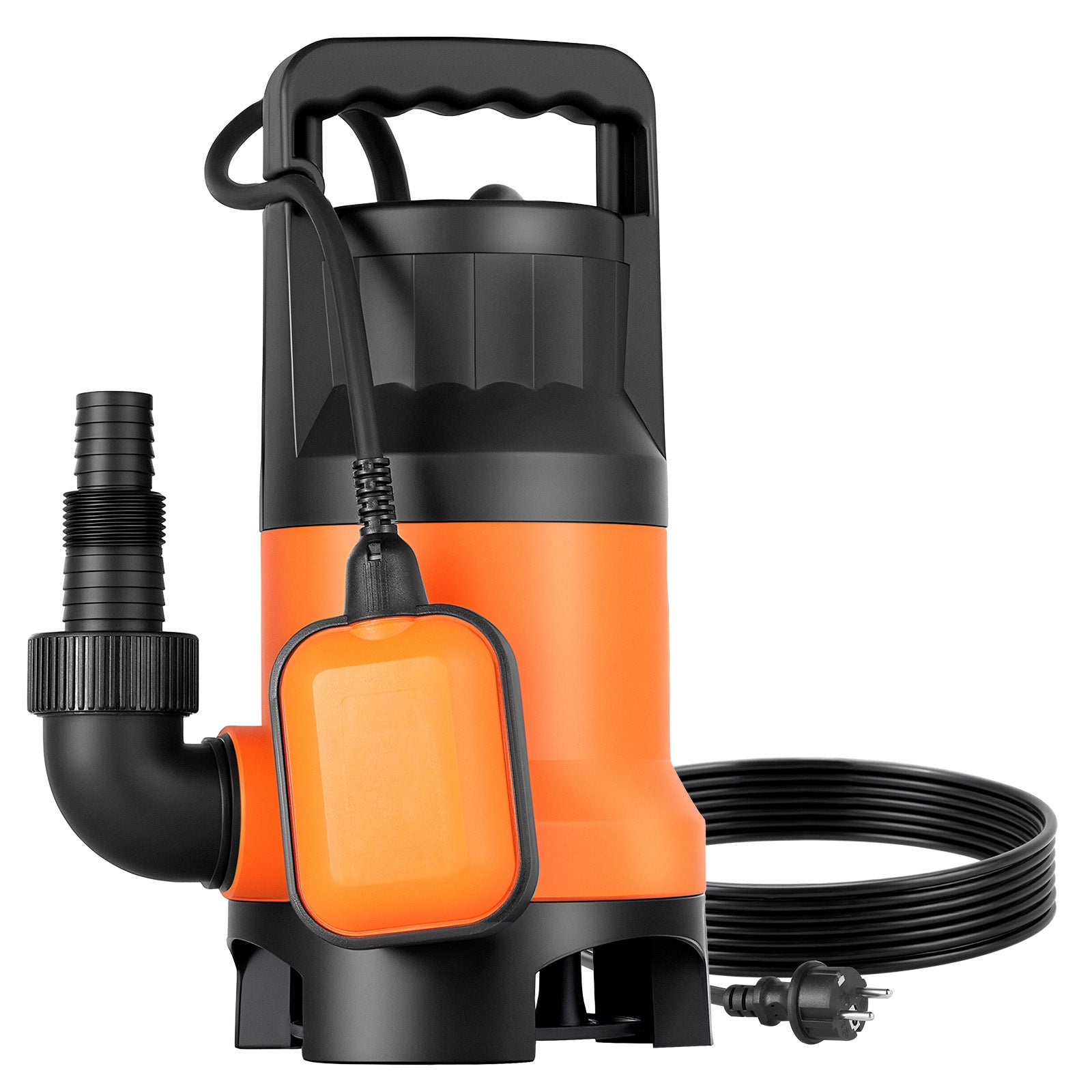 Bomba sumergible aguas residuales vevor en pp-gf20, 650 w, 15000 l/h, altura 8 m, flotador automático, para piscinas, estanques y zonas inundadas