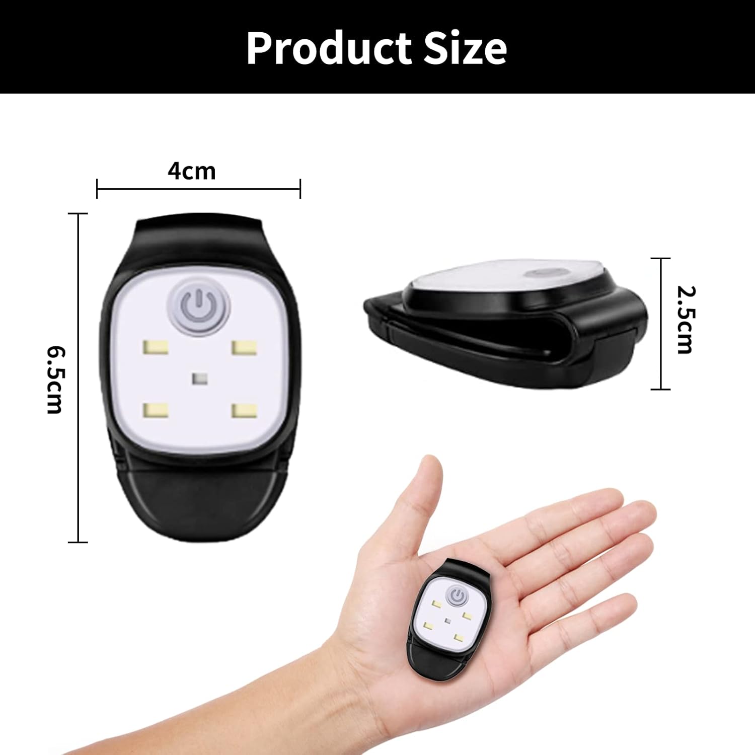3 Luci LED Di Ricambio Per Cappelli Illuminati - Ricaricabili USB, 3 Modalità, Per Corsa, Arrampicata, Pesca Notturna