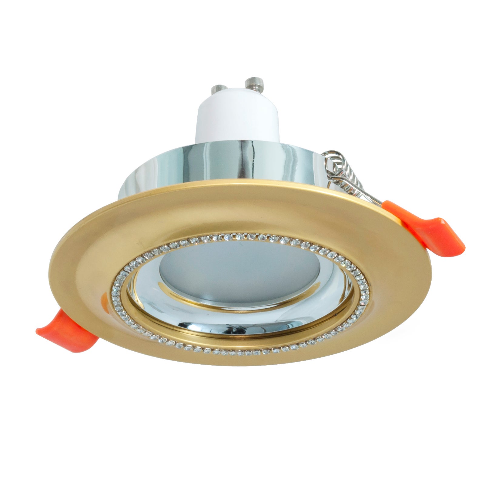 Faretto Da Incasso Rotondo 75mm – Oro Con Brillantini, Lampada LED 5W GU10, 380 Lumen, Luce Naturale 4000K, Completo Di Lampadina