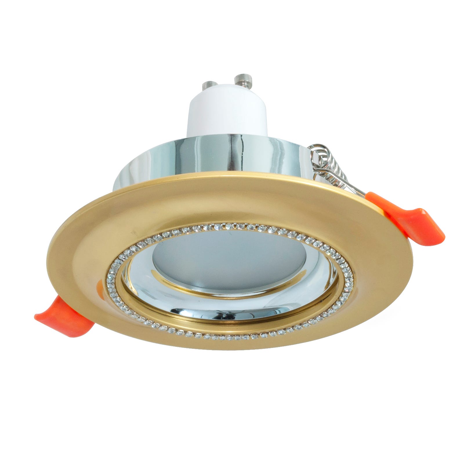 Spot encastré classique rond 75mm or lampe swarovski LED 5W GU10 sortie ...
