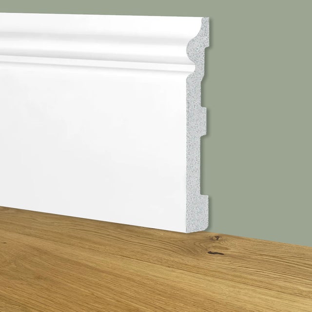 Plinthe PROVISTON – Blanc, 16x58x2500 Mm, MDF Mouluré, Contemporain, Pose Facile