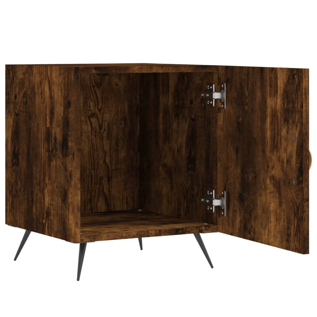 Maison Exclusive - Tables de chevet 2 pcs chêne fumé 40x40x50 cm bois d'ingénierie - 5
