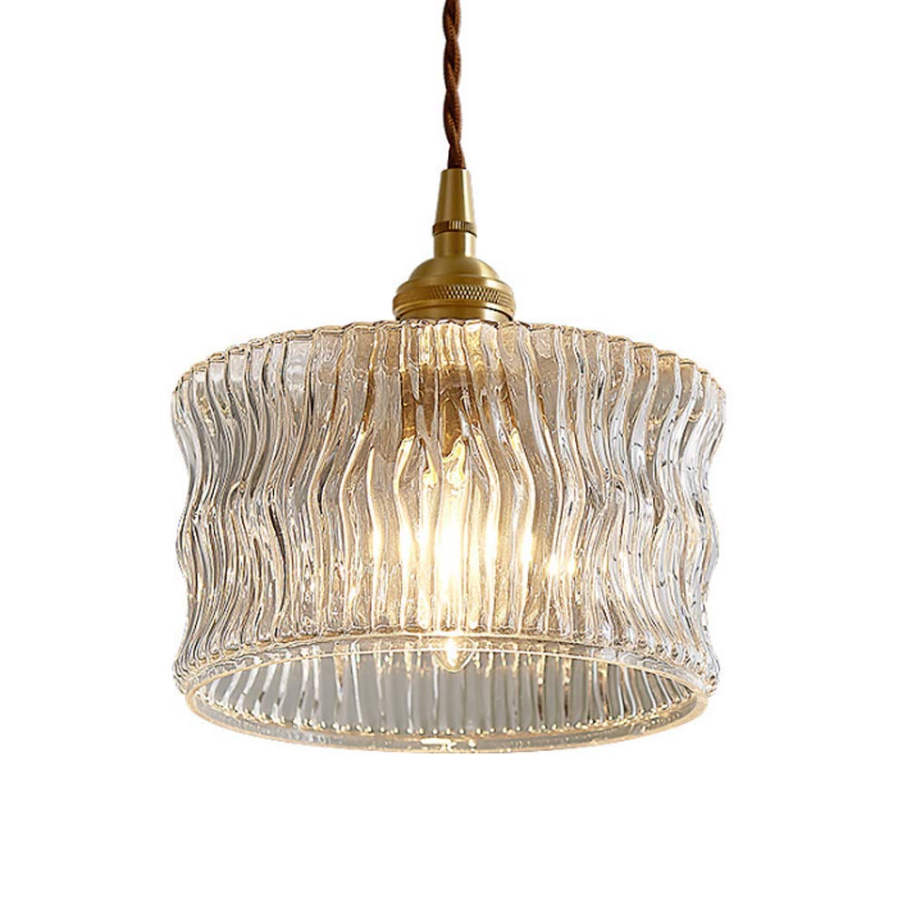 Lustre Suspendu En Verre LED - Vintage Moderne - Douille E27 - Réglable - Pour Cuisine, Salon, Chambre - 20x18 Cm