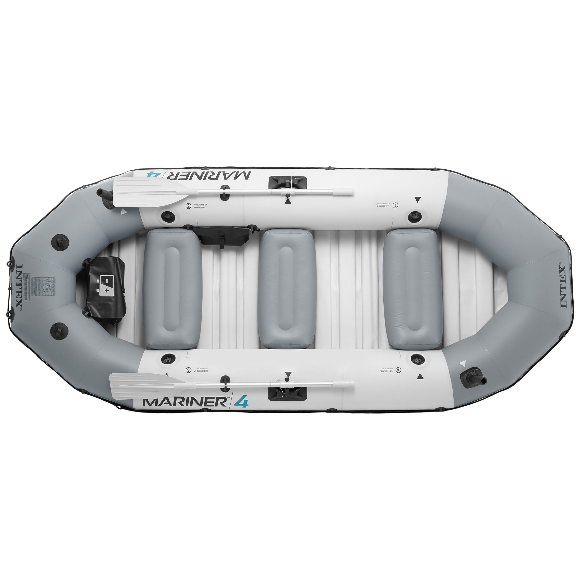Kit bateau gonflable 4 places Mariner 4 avec rames et gonfleur - Intex - 2