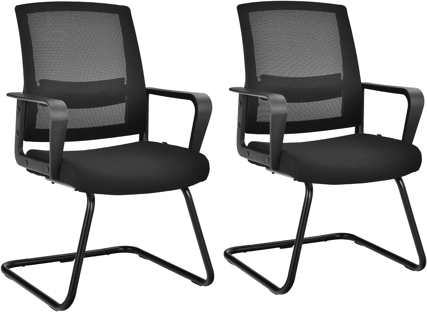 Zestaw 2 Krzeseł Biurowych z Podparciem Podkolanowym, Ergonomiczne, z Lędźwiowym, Metalowa Konstrukcja, Maksymalne Obciążenie: 136 kg, Wyściełane