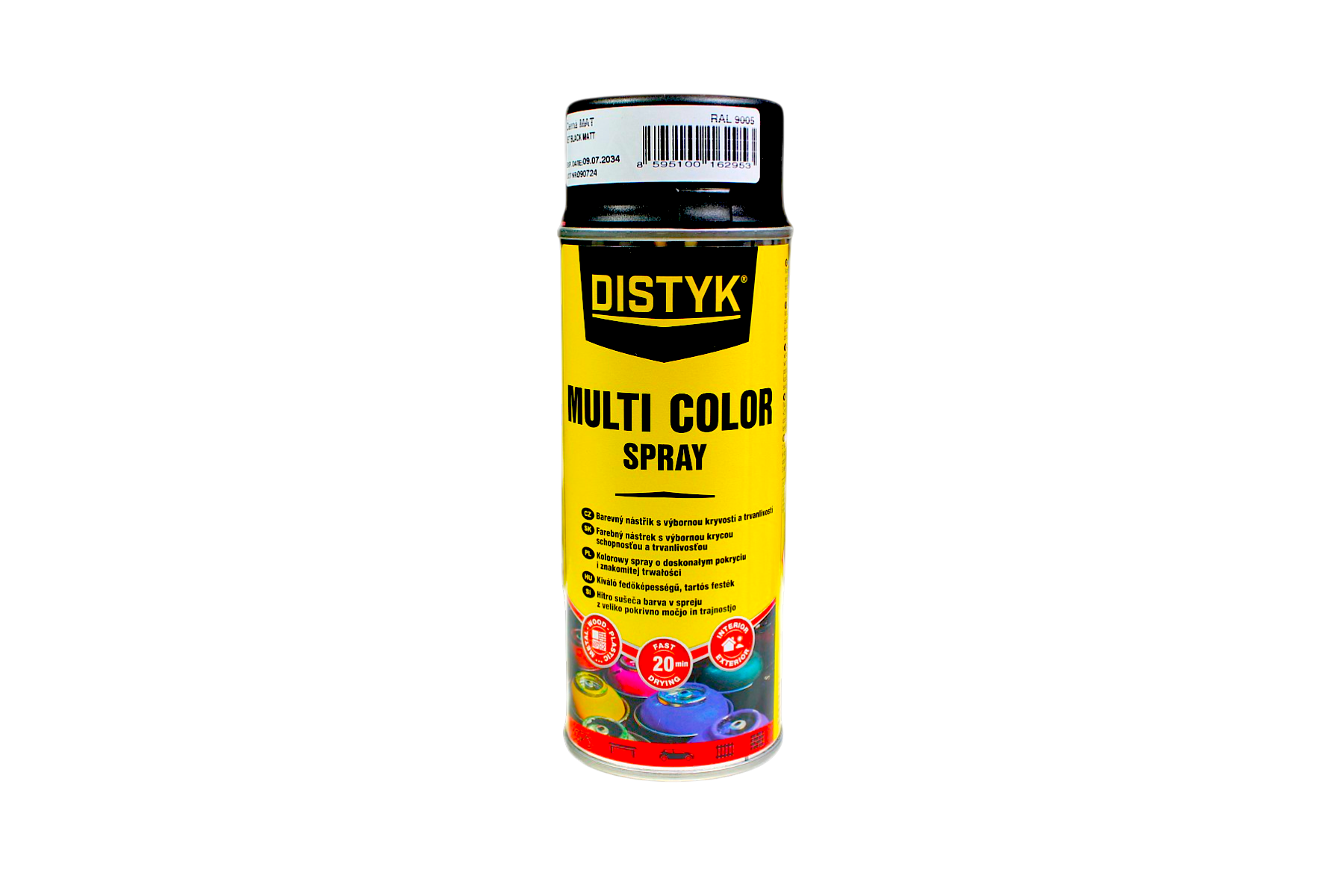 Farba w sprayu Multi Color RAL 9005 czarny głęboki mat 400ml do metalu i drewna