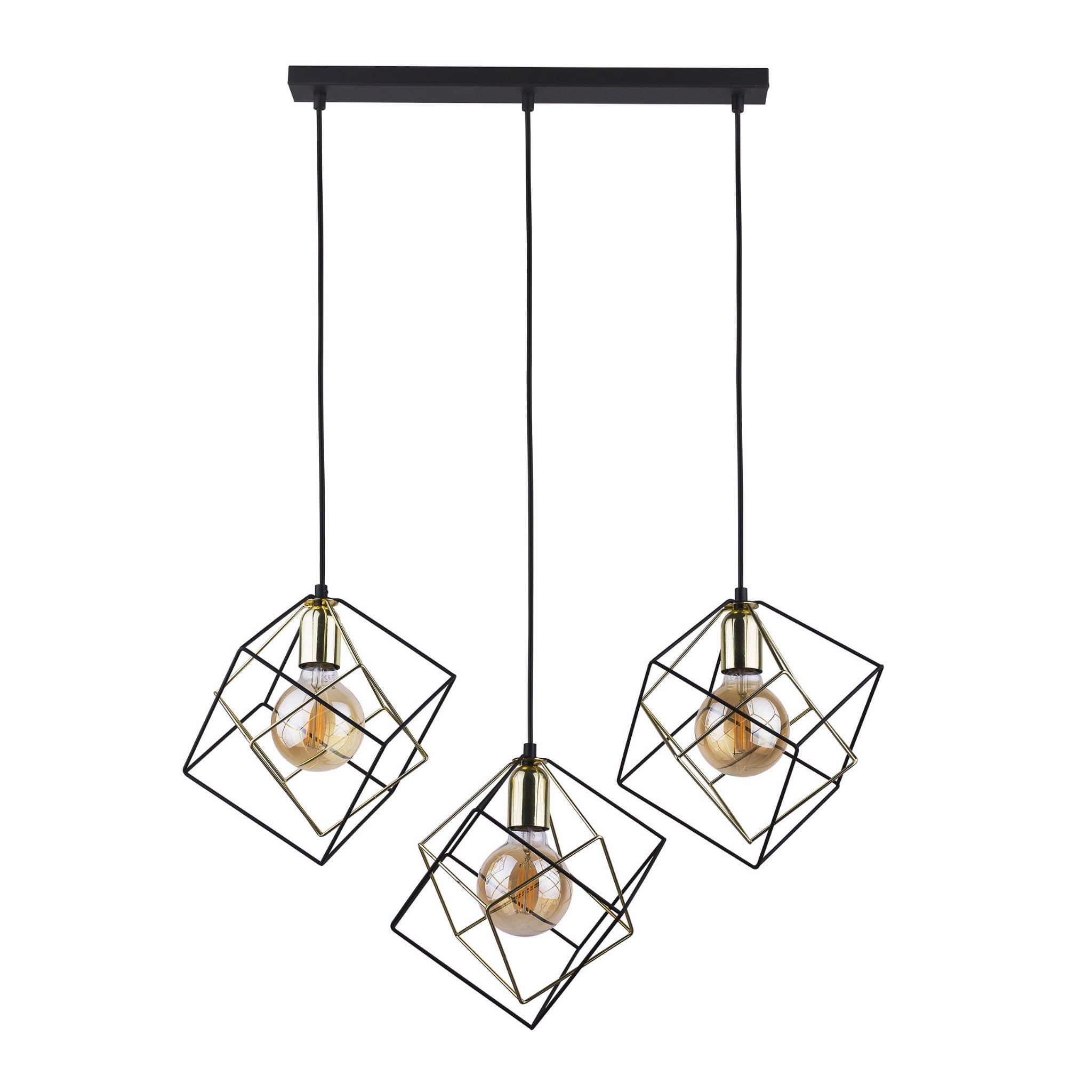 Lampa wisząca Alambre czarno-złota 3xE27x15W wym: 135 x 28 x 84 cm metal TK Lighting