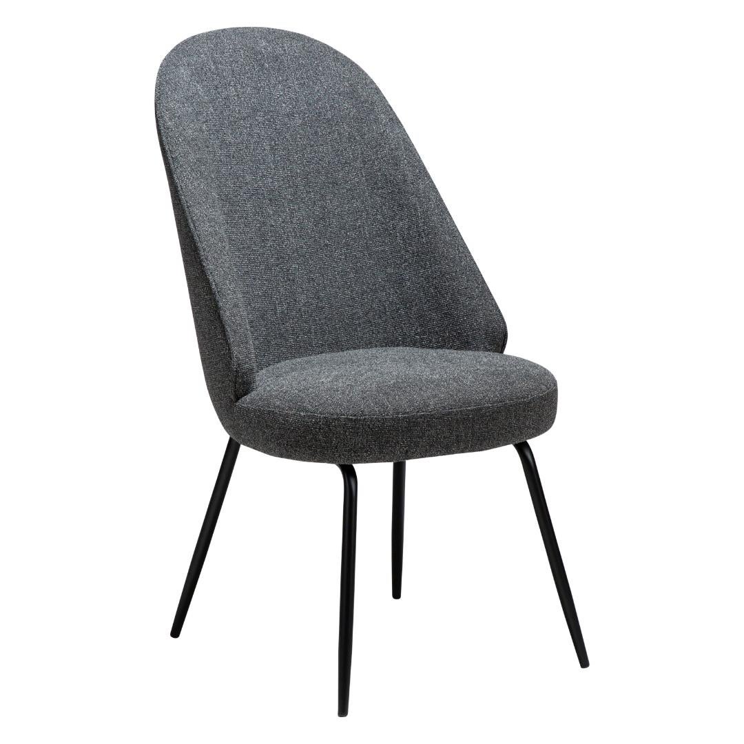 Utopia Dan-Form krzesło stołowe bouclé ciemnoszary.