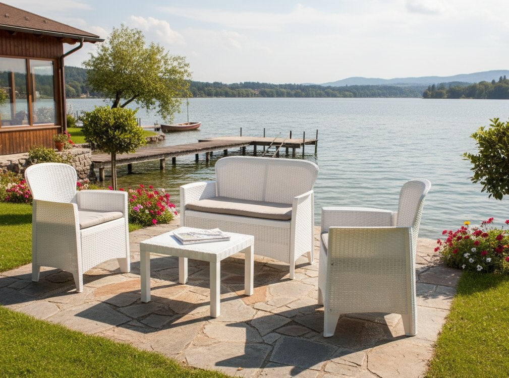 Salon bas de jardin en Plastique Blanc 4 personnes - 7