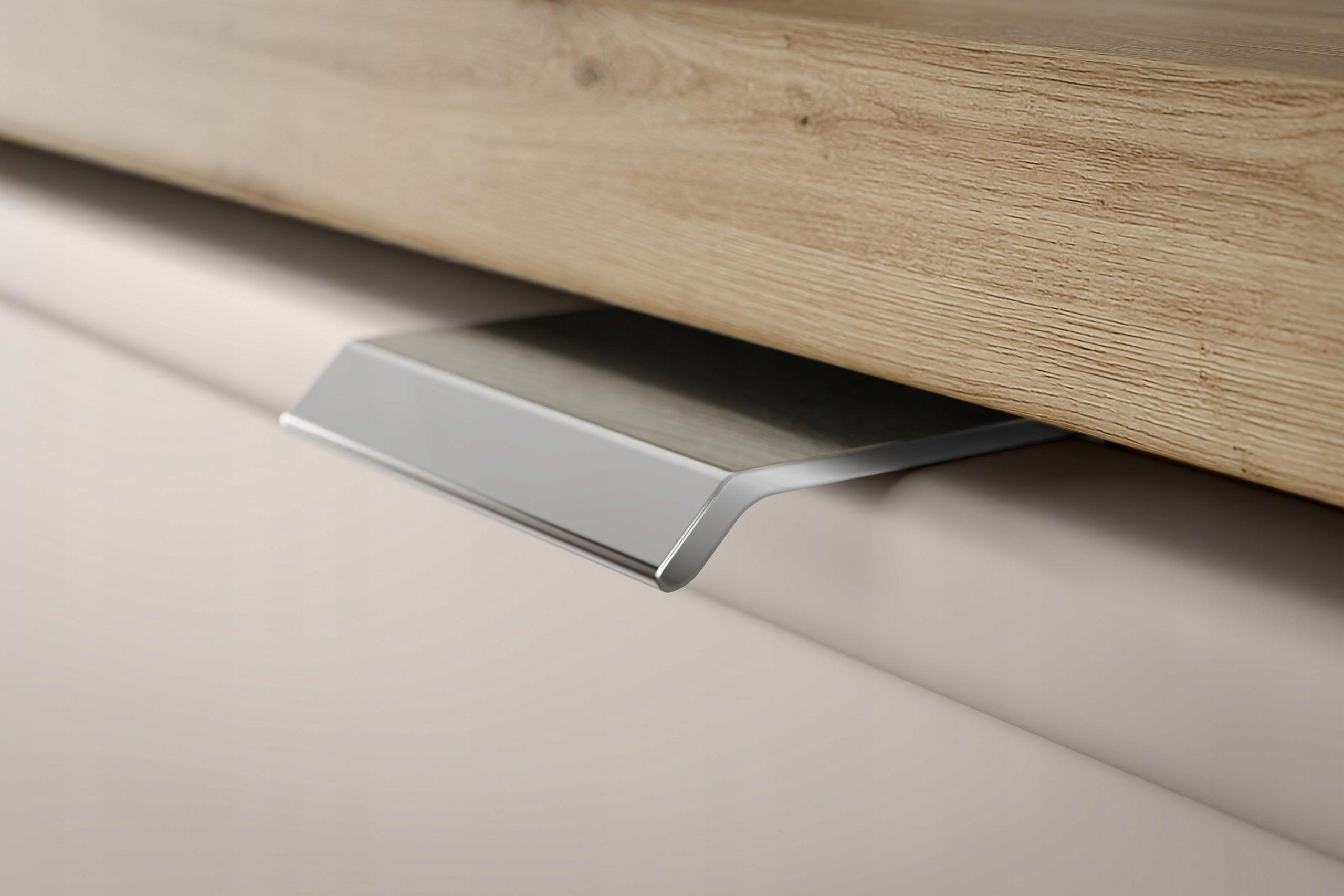 Szafka pod umywalkę BELLA 120 cm kaszmirowa wisząca frezowany front 3 drzwi - 5