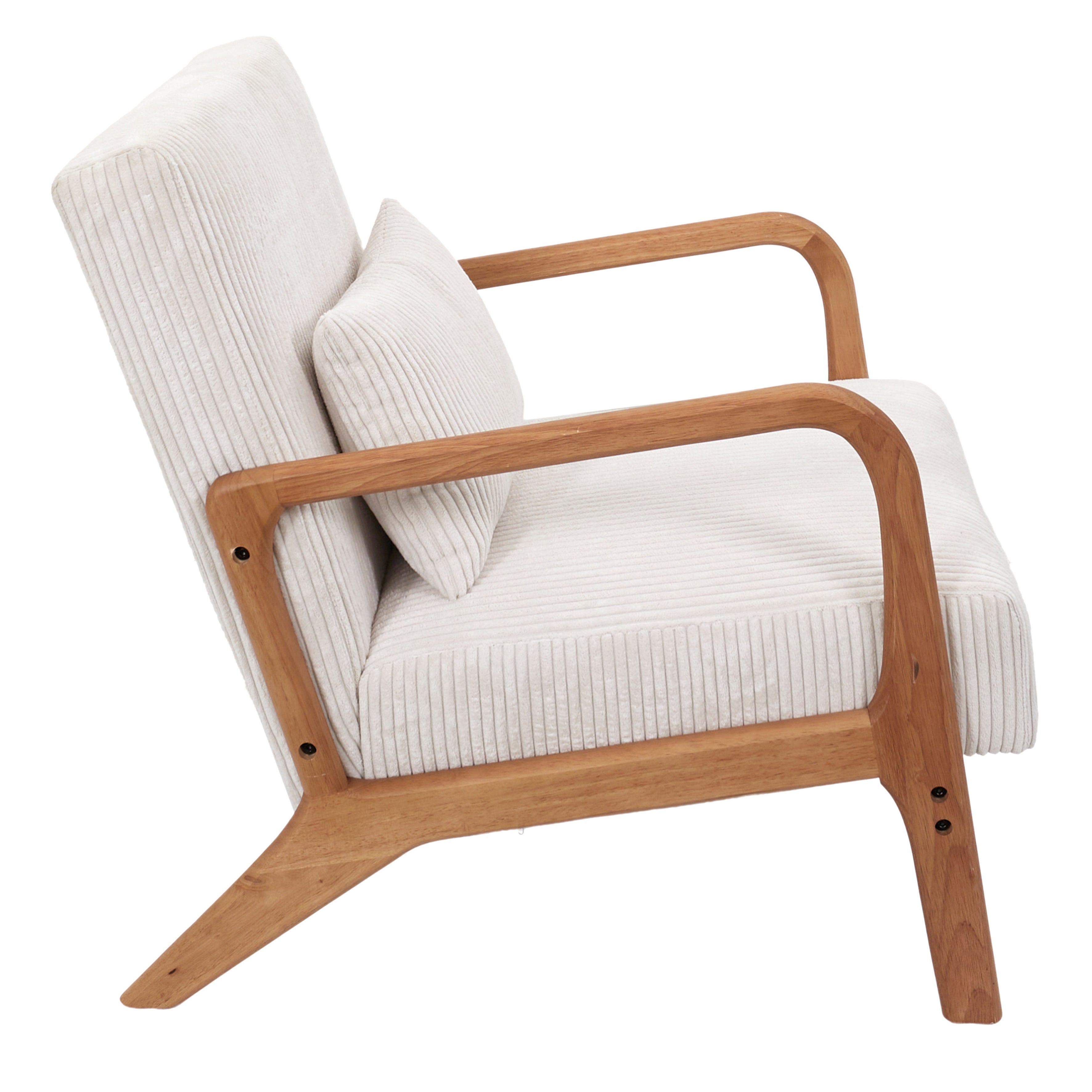 Fauteuil - Home Deco Factory - Scott - Côtelé - Confortable - Beige - 3