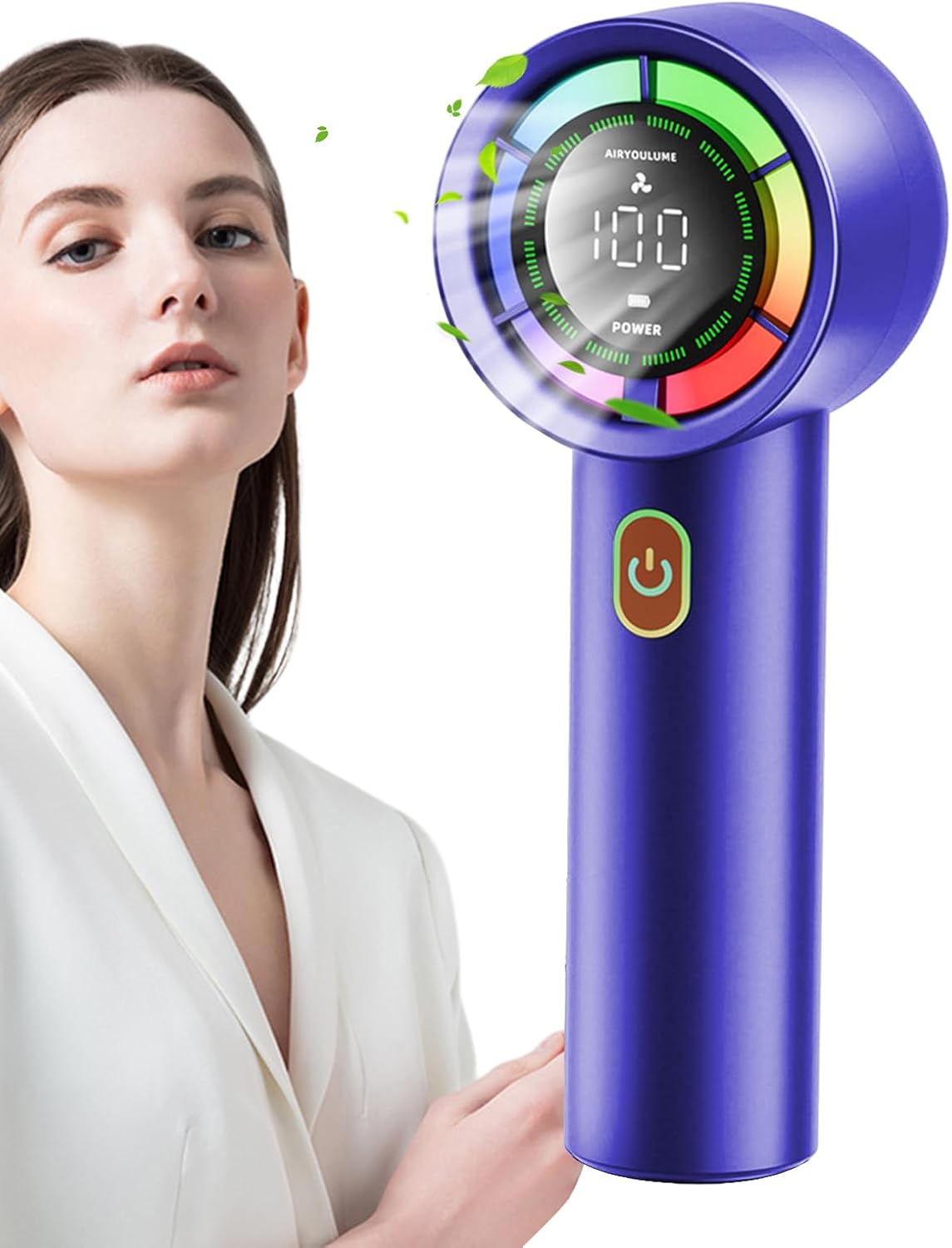 Przenośny wentylator turbo z regulowanym wyświetlaczem LED, mały akumulatorowy schładzacz powietrza ABS, przenośne artykuły na zewnątrz do domu
