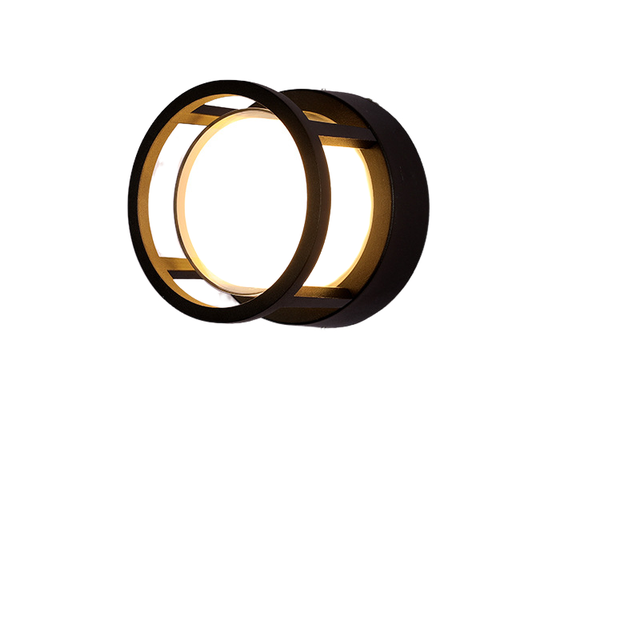 Okrągła lampa zewnętrzna LED 18W, aluminium IP65, oświetlenie ogrodowe, ciepła biel, idealna na ścieżki i tarasy, kolor czarny