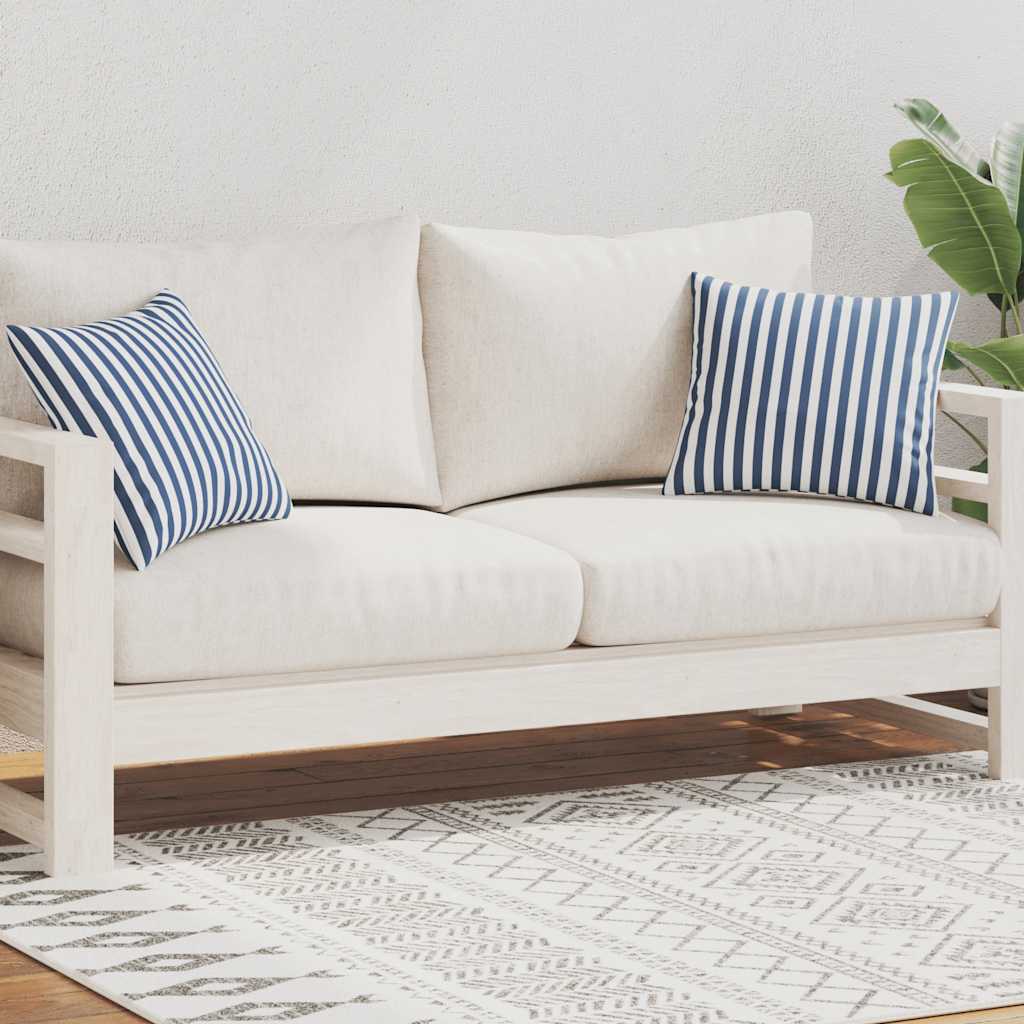 Cojines para exterior a rayas 45x45 cm azul marino 2 unidades vidaXL - 2