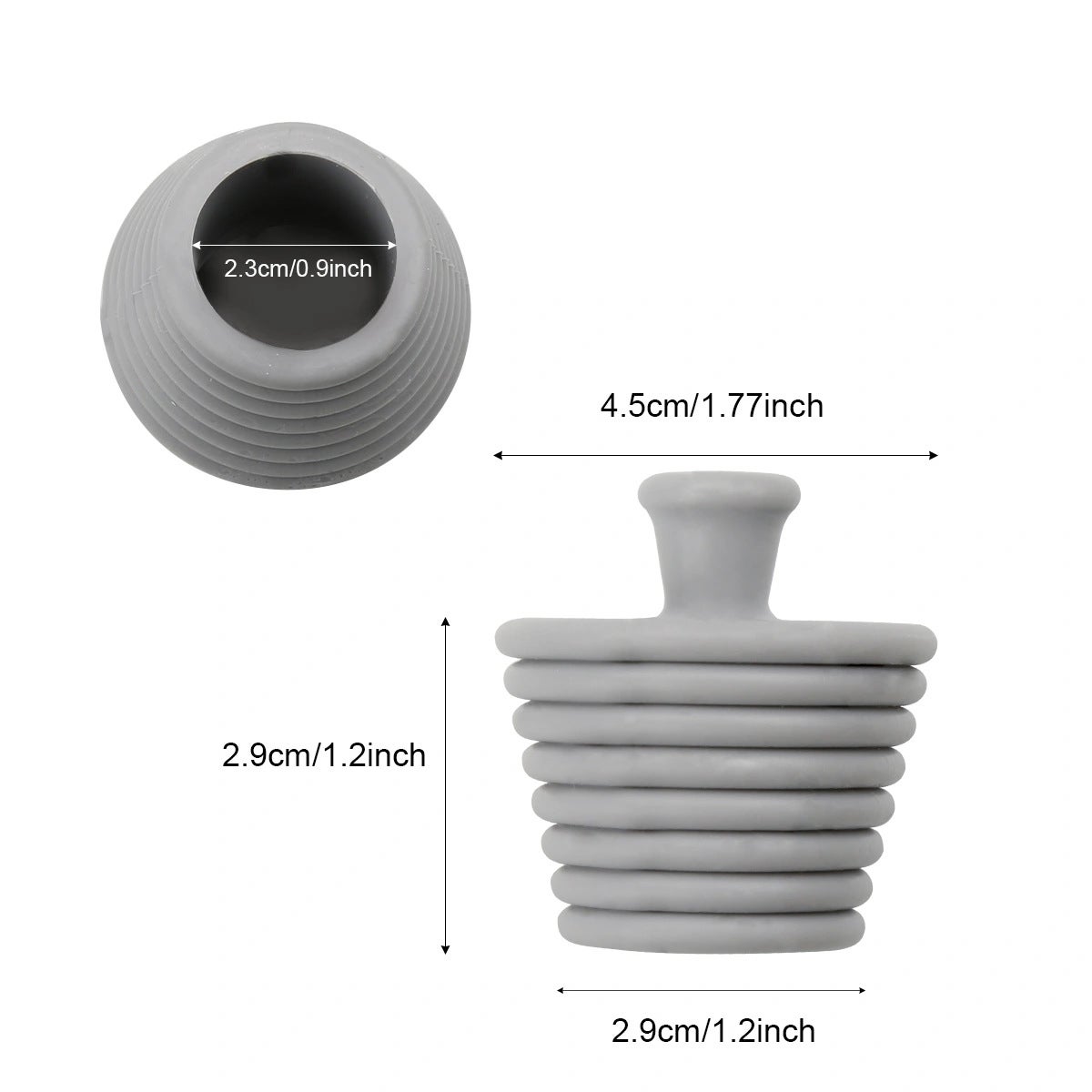 4 Tappi Di Scarico Universali In Gomma 41-43mm – Con Catena In Acciaio Inox E Gancio A S Per Vasca E Cucina