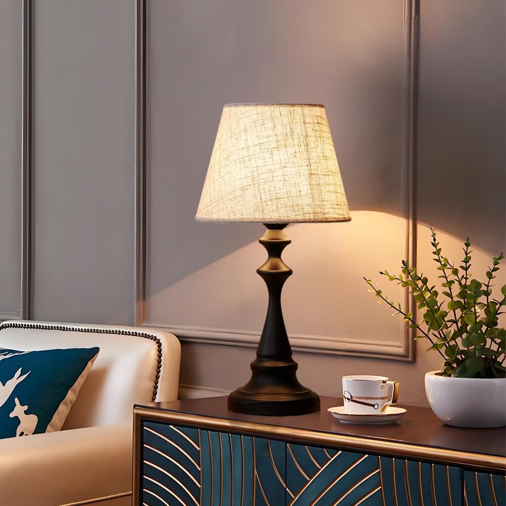 Lampada da comodino a LED, luce tricolore, lampada da tavolo in stile retrò americano, adatta per soggiorno, caffetteria, camera da letto. - 5