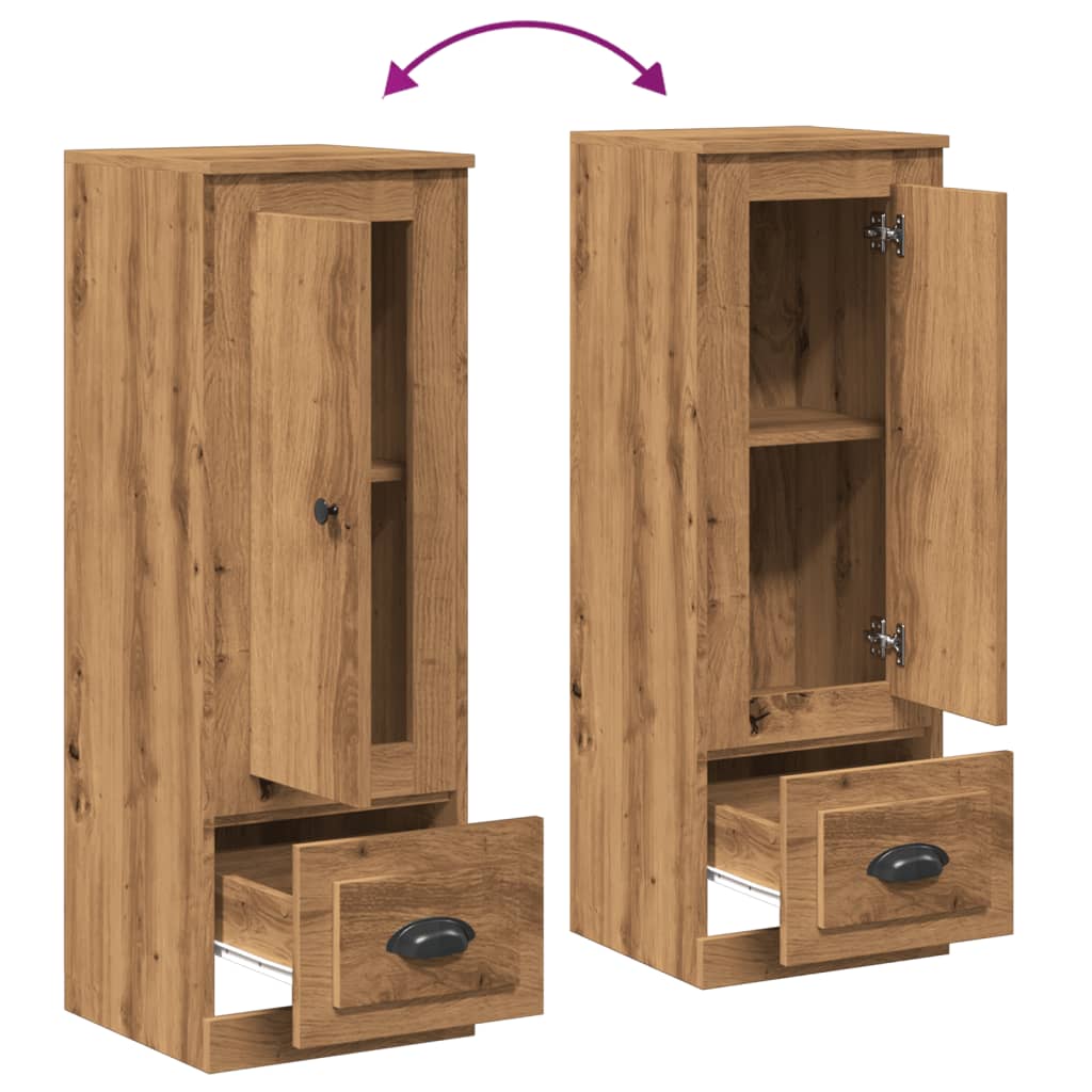 Credenza alta artigianale in rovere 36x35,5x103,5 cm in MDF - 8