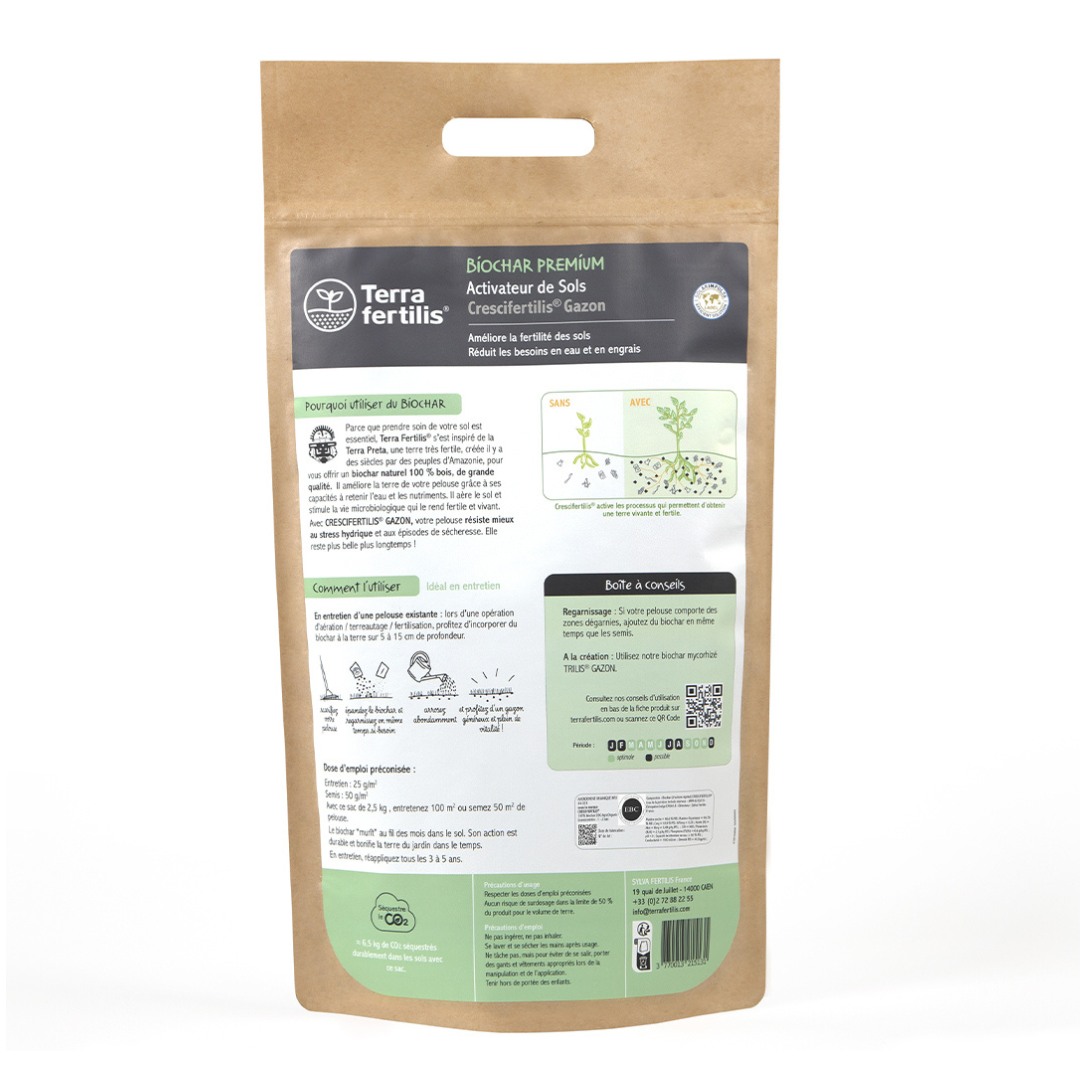 Fertilisant Gazon À Base De Biochar - 2,5kg - 2