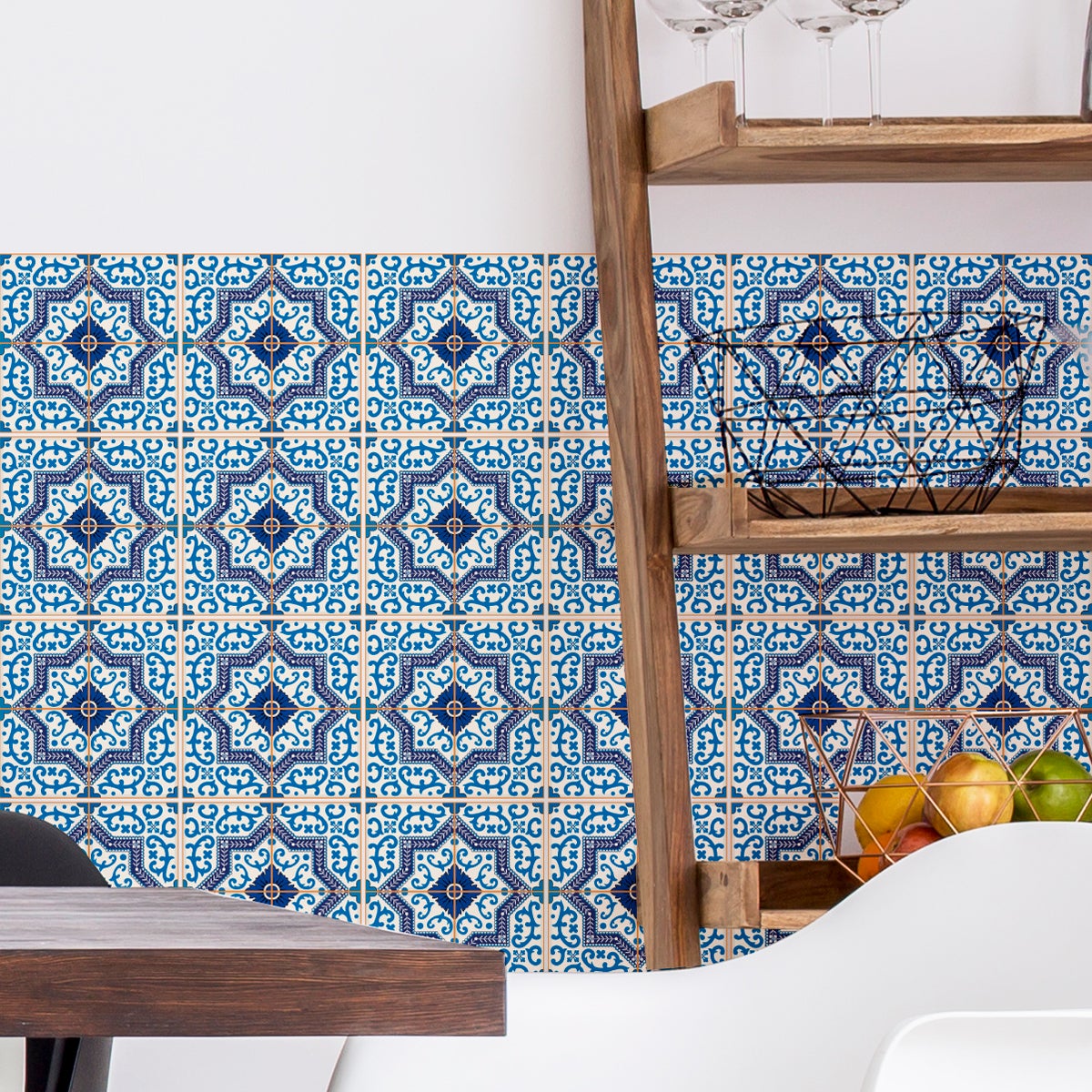 24 adesivi piastrelle di cemento azulejos Henrique - Sticker adesivo - adesivi murali - 24stickers10x10cm - 4