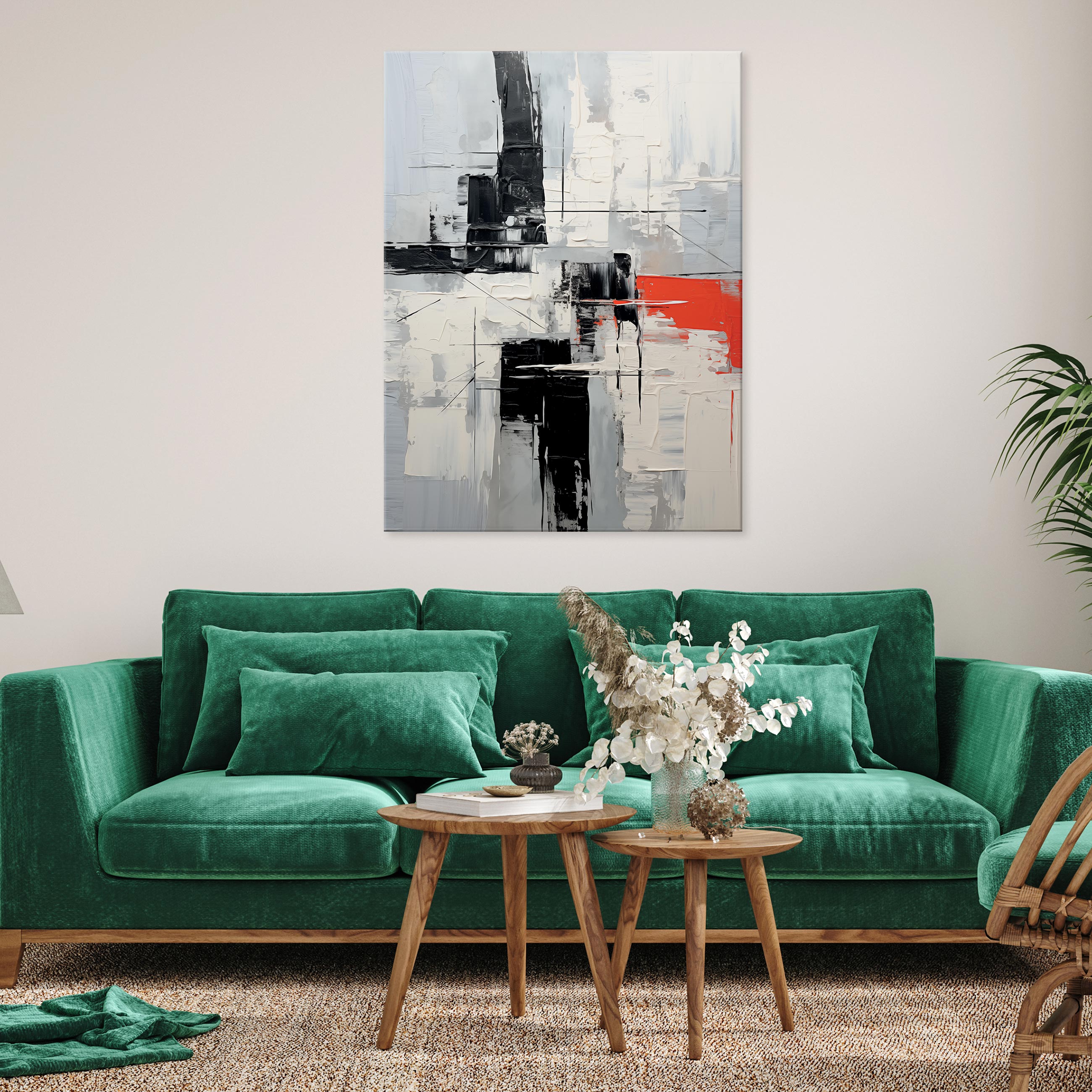 Impression sur Toile Abstraction Boho Art Moderne 30x40 cm XXL Tableau Décoration Murale Intissée pour Salon Chambre pret a accroche - 2