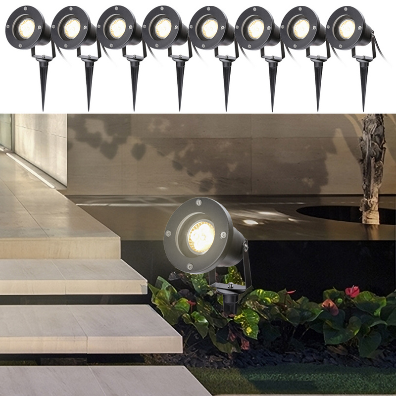 Pack 6 Spots LED Extérieur LUNSY 3W IP65 | Blanc Chaud 3000K, étanche, Piquets, Rallonge Possible