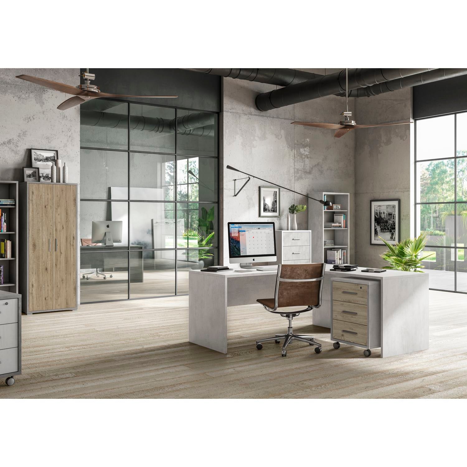 Armadio 2 ante 4 ripiani h 182 cm colore Ossido Bianco - 8