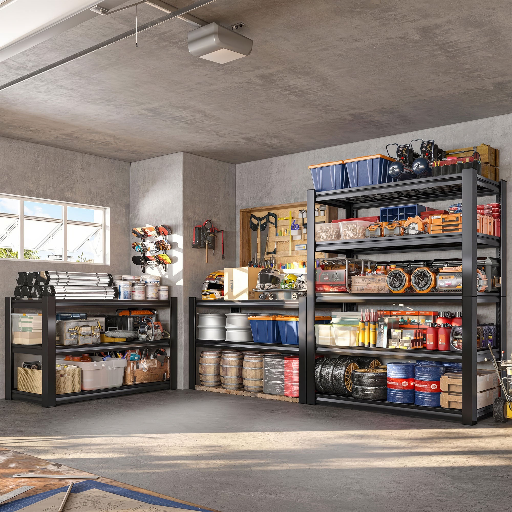 Design Ideas MeshWorks - Scaffale a 5 ripiani, in metallo, per cucina, ufficio o garage, 35 x 35 x 180 cm, colore
