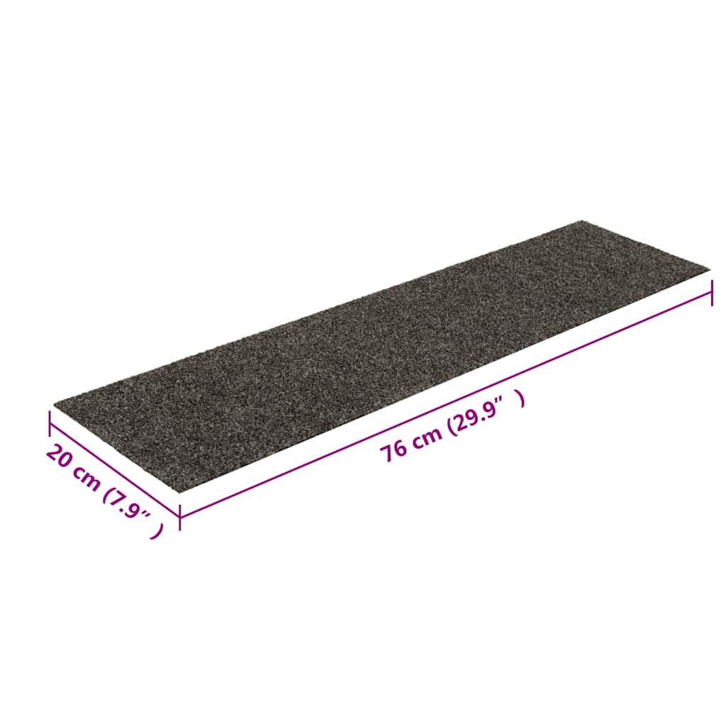 Tapis d'escalier autocollants 30 pièces 76 x 20 cm Anthracite Rectangulaire vidaXL - 8