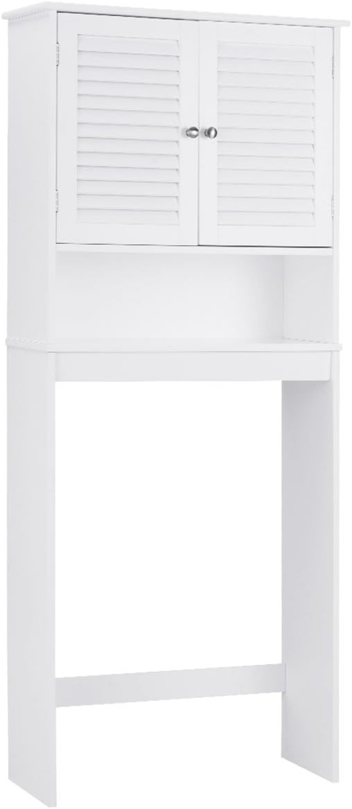 Meuble WC Au-Dessus Des Toilettes à 5 Niveaux, 2 Portes En Maille Metallique Etagere Reglable A 3 Positions 60x24x172cm 91997064
