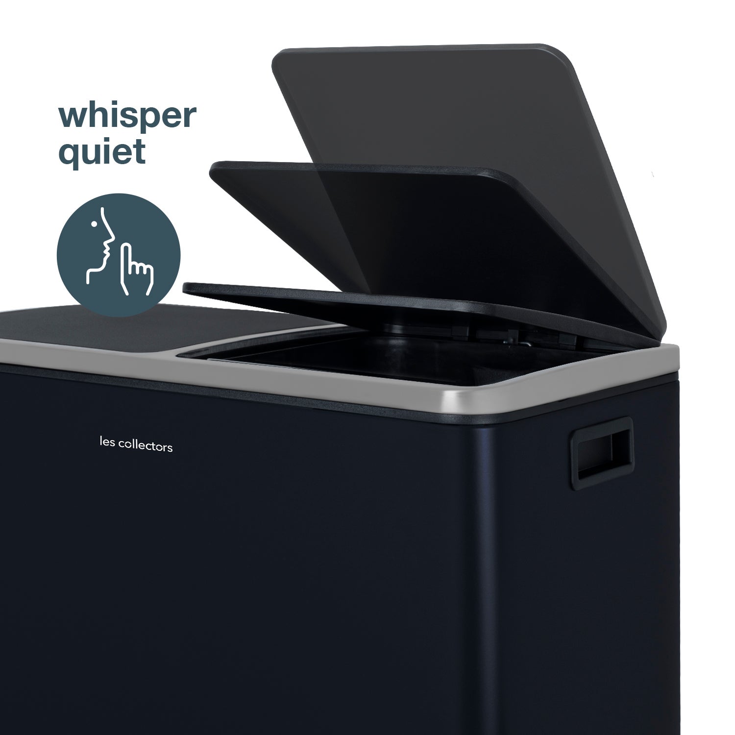 Les Collectors - Pattumiera per raccolta differenziata a pedale in acciaio inox spazzolato, grigio - 2