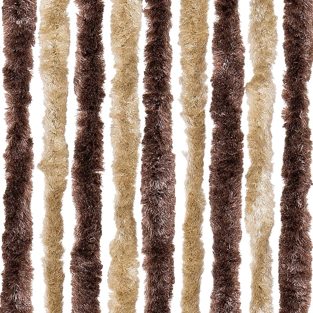 Moustiquaire | Rideau anti-moustique Beige et marron clair 100x220 cm Chenille CFW54278 - 6