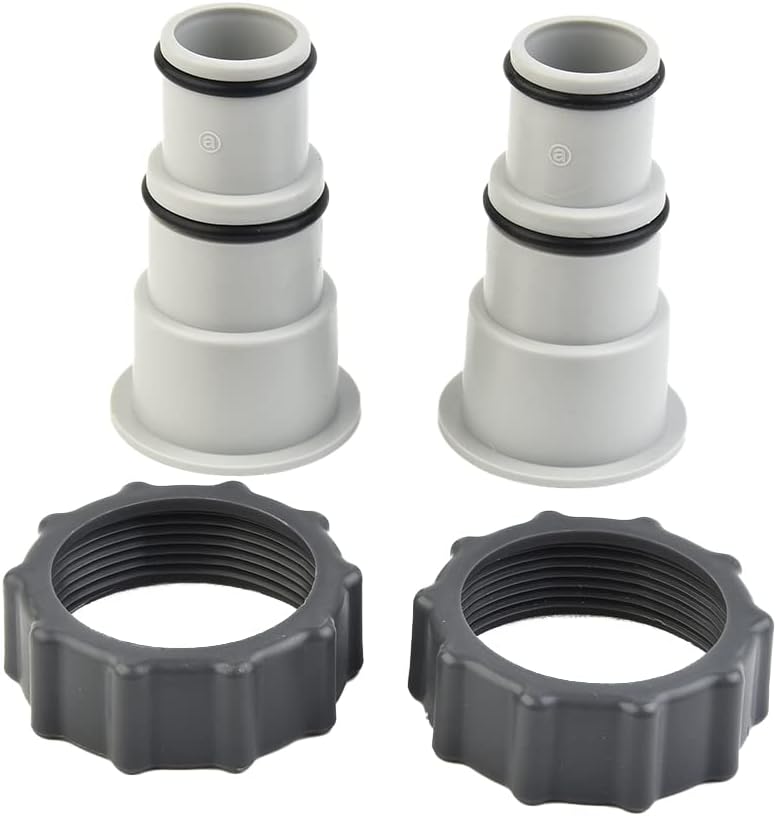 Zestaw 2 adapterów do węży Intex A, wymiennych z zaciskiem do pomp z przyłączem gwintowanym, szary