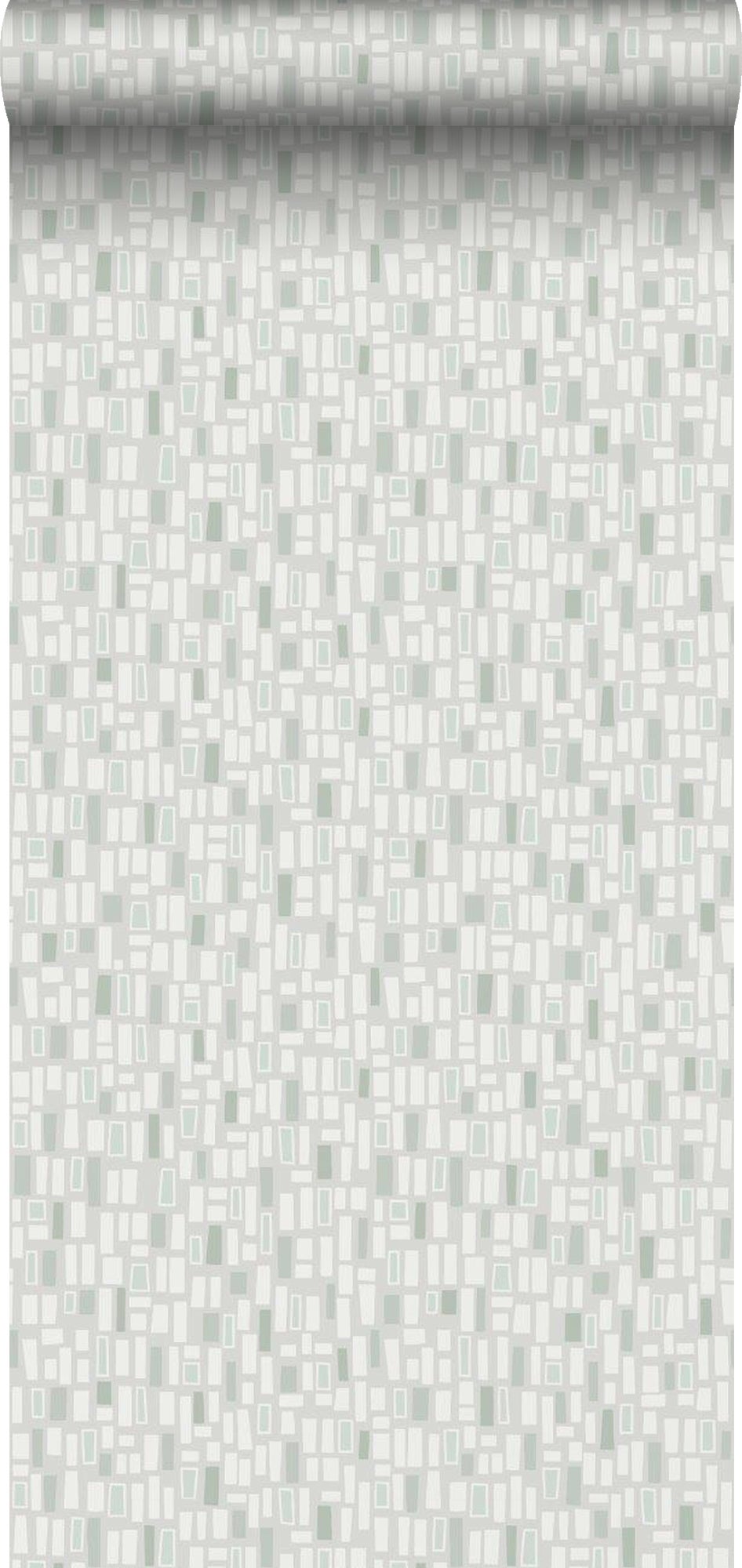 Tapeta figury geometryczne zielonym - 53 cm x 11.2 m - BORASTAPETER