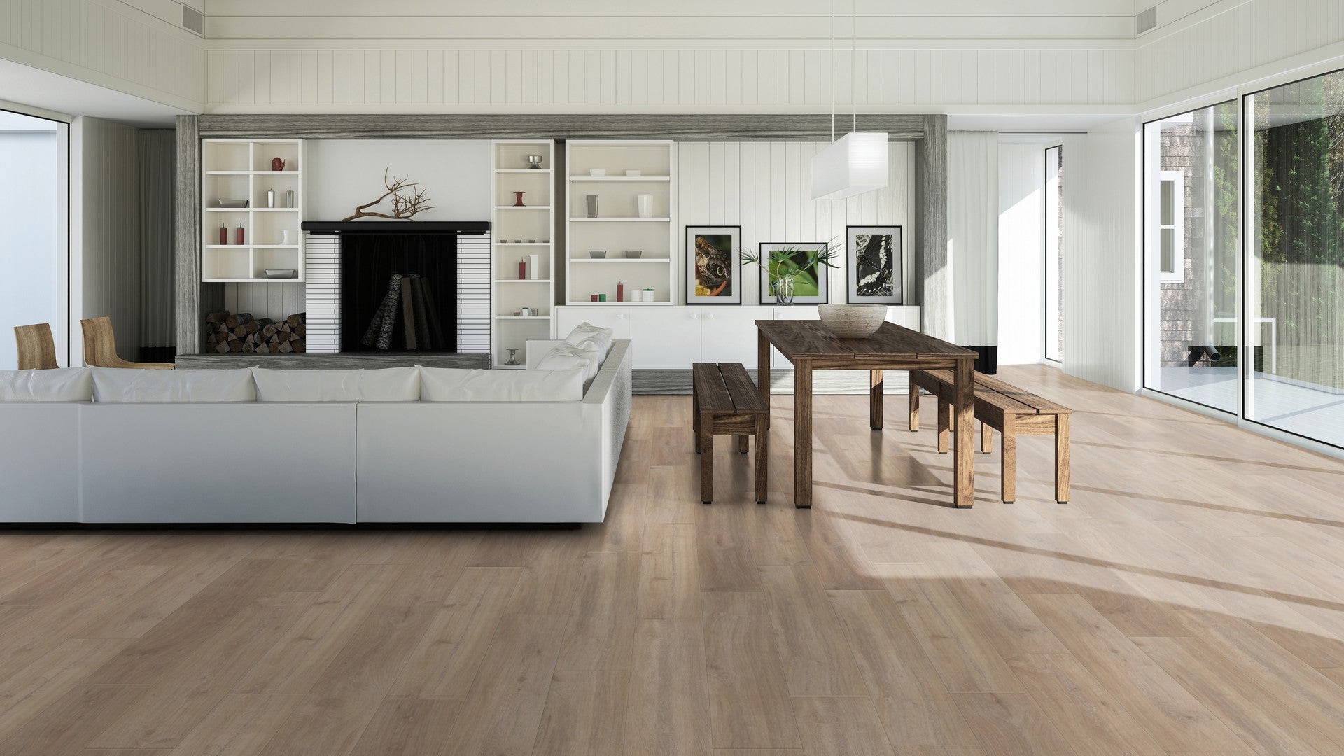 Sol stratifié effet parquet – 8 mm – boîte de 9 lames - 2,26 m2 – EH VILLA 5966 CHENE KHAKI - 2