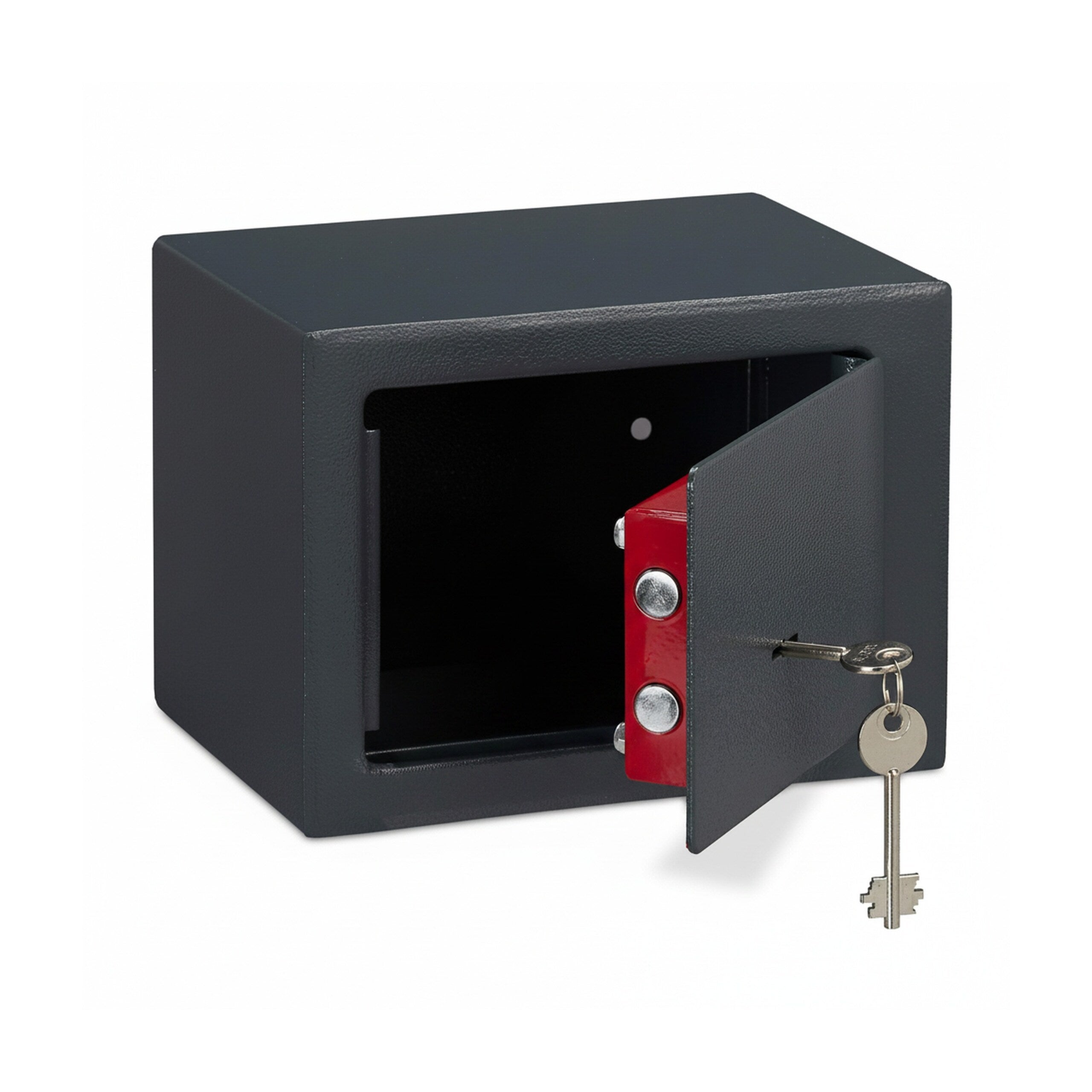 Cassaforte Mobile con Chiave, Serratura Doppia, a Parete o a Pavimento, Mini Safe,HLP17x23x17,Cassetta;grigio, Relaxdays - 9