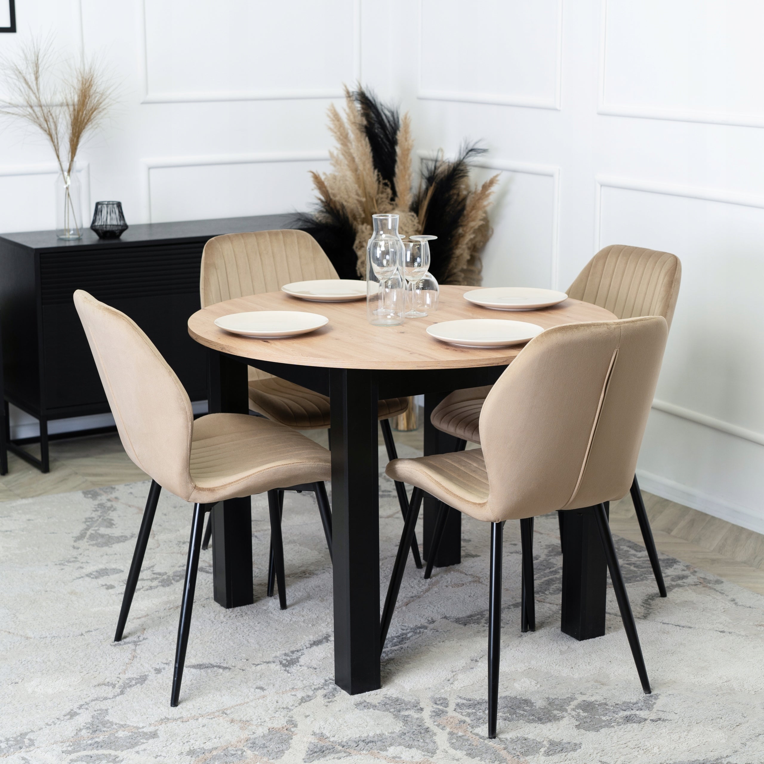 Stół Rozkładany Okrągły Kuchenny HARRY do Jadalni Salonu Kuchni Dąb Artisan - 2