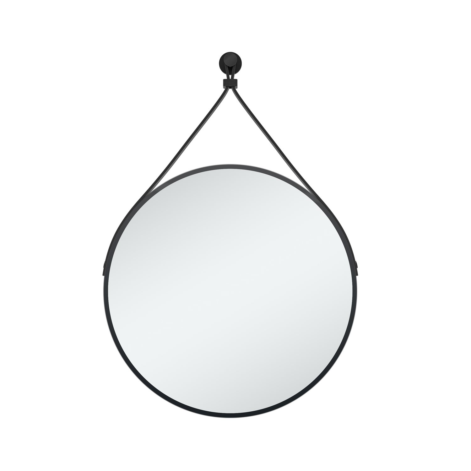 Miroir Mural Rond 68 Cm - Cadre Métal Noir, Déco Salle De Bain Ou Salon (neuf)